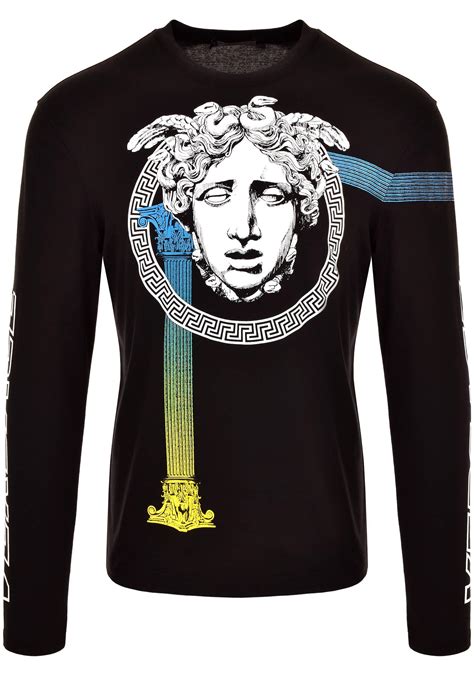 black versace shirt|versace long sleeve t shirt.